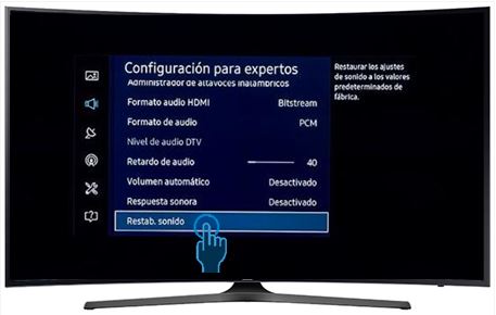 Smart TV Curvo UHD KU6500 - ¿Cómo restablecer los ajustes de sonido?
