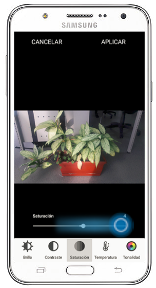 Galaxy J7 - ¿Cómo ajustar la saturación de una imagen?