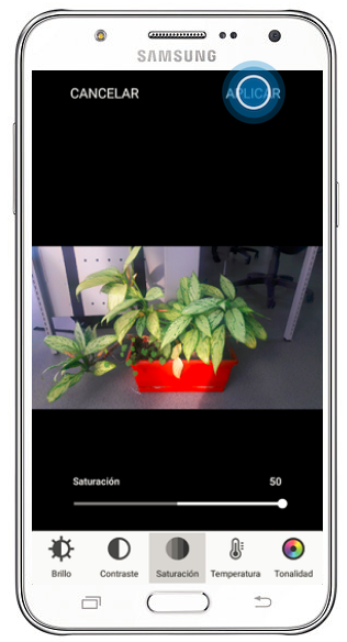 Galaxy J7 - ¿Cómo ajustar la saturación de una imagen?