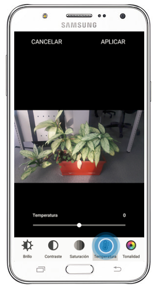 Galaxy J7 - ¿Cómo aplicar efectos de temperatura a una imagen?