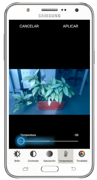Galaxy J7 - ¿Cómo aplicar efectos de temperatura a una imagen?