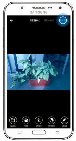 Galaxy J7 - ¿Cómo aplicar efectos de temperatura a una imagen?