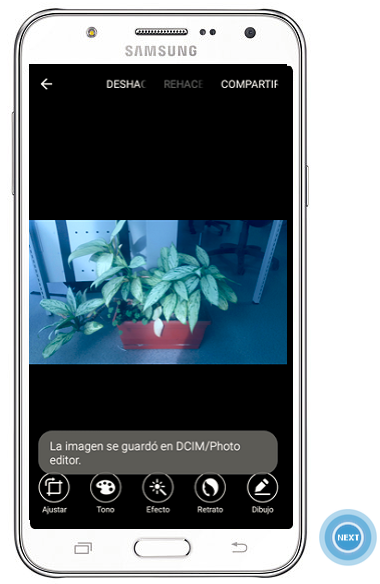 Galaxy J7 - ¿Cómo aplicar efectos de temperatura a una imagen?