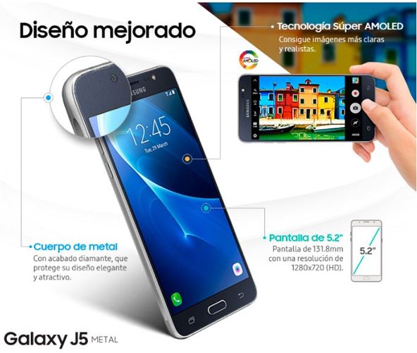 Galaxy J5 Metal - ¿Cuál es el nuevo diseño de pantalla?