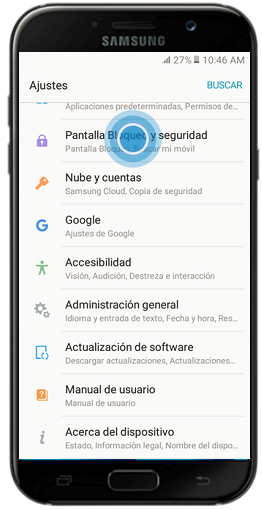 Galaxy A7 (2017) - ¿Cómo esTablecer bloqueo por Pin?
