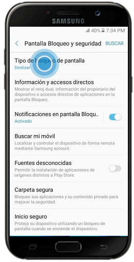 Galaxy A7 (2017) - ¿Cómo esTablecer bloqueo por Pin?