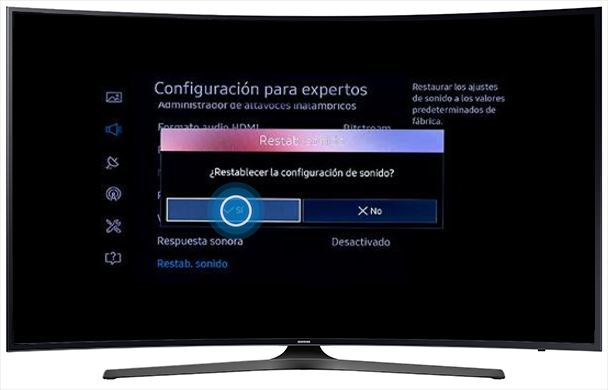 UN65KU6500 - ¿Cómo resTablecer el ajuste de sonido?