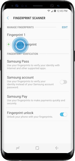Galaxy S8+ - ¿Cómo usar el reconocimiento de huella?