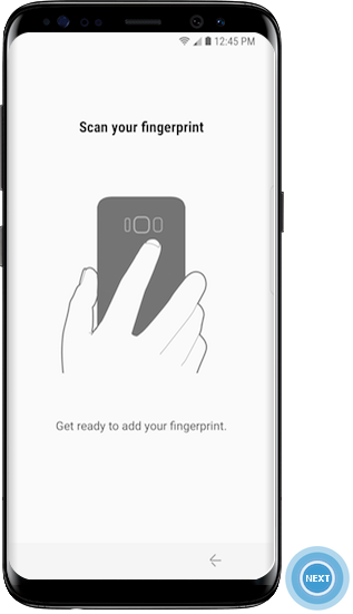 Galaxy S8+ - ¿Cómo usar el reconocimiento de huella?