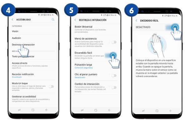 Samsung: Galaxy S8 y S8+-Configurar el encendido fácil