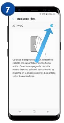 Samsung: Galaxy S8 y S8+-Configurar el encendido fácil