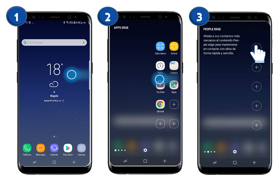 Samsung: Galaxy S8 y S8+-Agregar contactos al People edge.