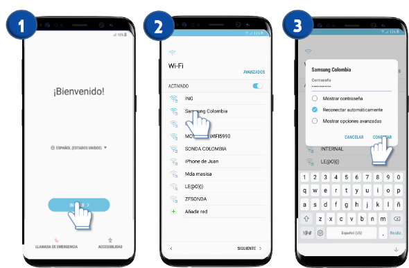 Samsung: Galaxy S8 y S8+ Registrar una cuenta y acceder a servicios.