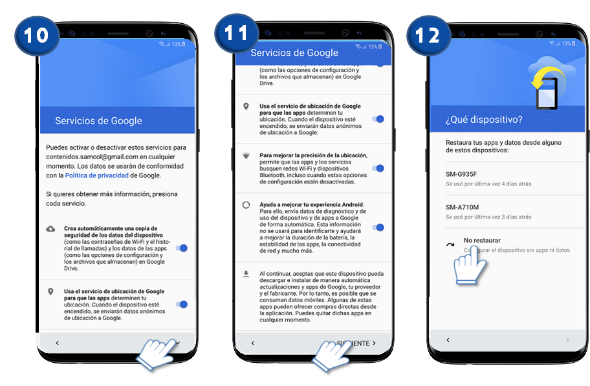 Samsung: Galaxy S8 y S8+ Registrar una cuenta y acceder a servicios.