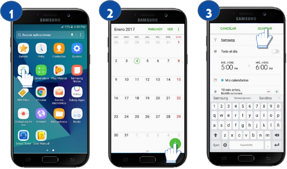 Galaxy A7 (2017) - Crear eventos
