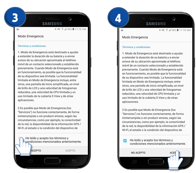 Galaxy A7 (2017) - ¿Cómo activar el modo de emergencia?