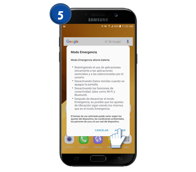 Galaxy A7 (2017) - ¿Cómo activar el modo de emergencia?