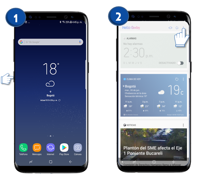 Galaxy S8|S8 plus - ¿Cómo verificar las aplicaciones compatibles las tarjetas de Bixby?