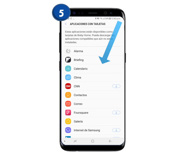 Galaxy S8|S8 plus - ¿Cómo verificar las aplicaciones compatibles las tarjetas de Bixby?