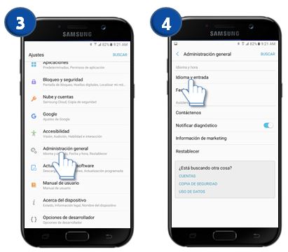 Galaxy A7 (2017) - ¿Cómo activar el texto predictivo?