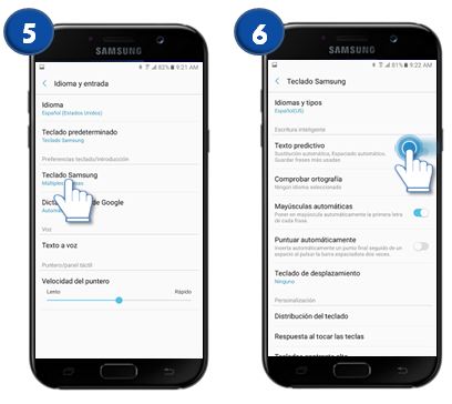 Galaxy A7 (2017) - ¿Cómo activar el texto predictivo?