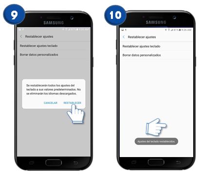 Galaxy A7 (2017) - ¿Cómo resTablecer ajustes del teclado?
