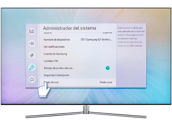 Samsung:UN49MU6500-¿Cómo configurar el modo de uso?