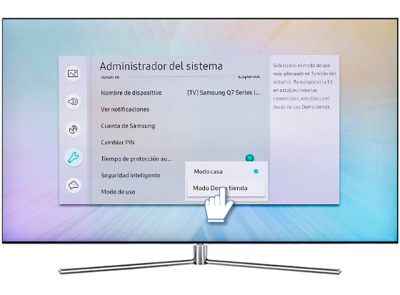 Samsung:UN49MU6500-¿Cómo configurar el modo de uso?