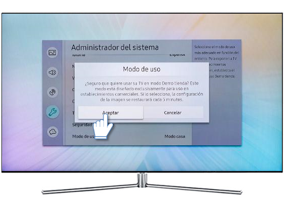 Samsung:UN49MU6500-¿Cómo configurar el modo de uso?
