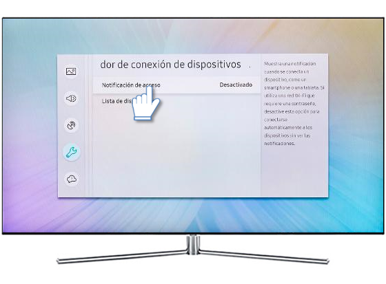 Samsung:UN49MU6300-¿Cómo configurar la notificación de acceso?