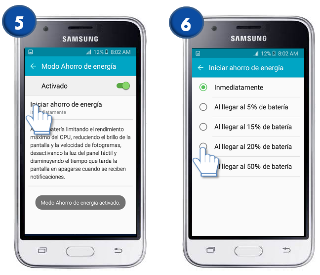 Galaxy J1 Mini - ¿Cómo activar modo ahorro de energía?
