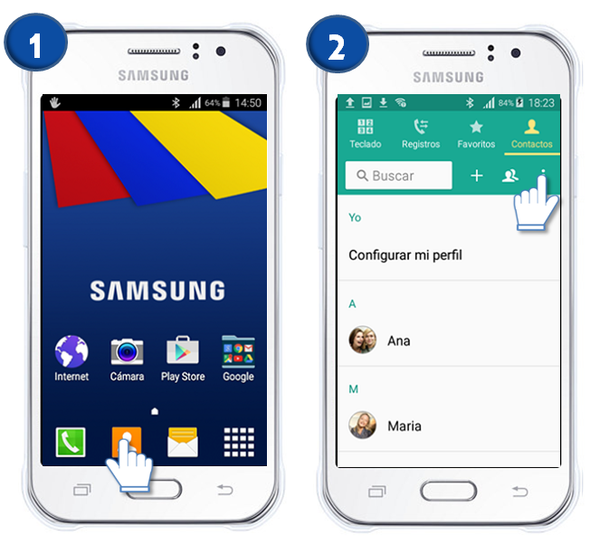 Samsung : Galaxy J1 Ace - ¿Cómo guardar una copia de seguridad de los contactos a un archivo?