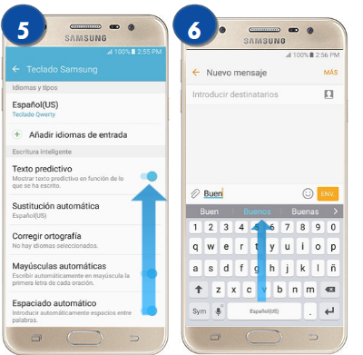 Galaxy A9 - ¿Cómo activar la función texto predictivo?