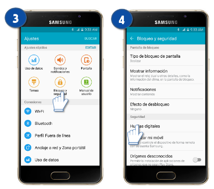 Galaxy A5 (2016) - ¿Cómo renombro las huellas registradas?