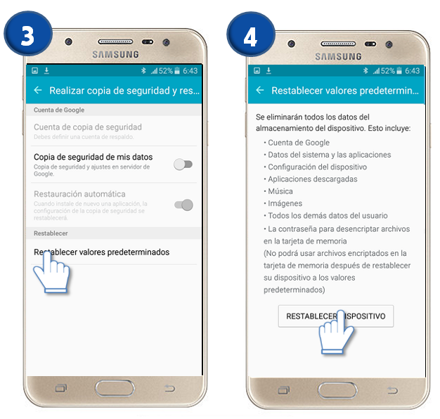 Galaxy J7 - ¿Cómo resTablecer las configuraciones del teclado?