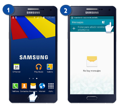 Galaxy A5 - ¿Cómo puedo añadir una firma en el mensaje de texto?