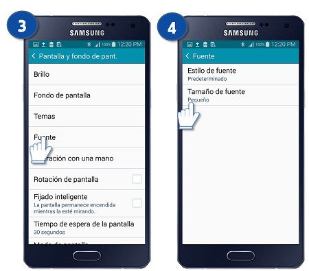 Galaxy A5 - ¿Cómo cambiar la fuente de la letra?