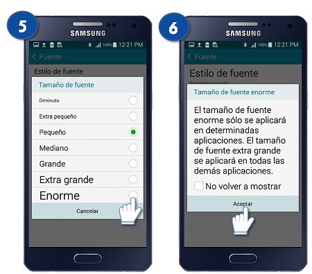 Galaxy A5 - ¿Cómo cambiar la fuente de la letra?
