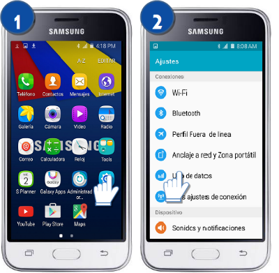 Galaxy J1 Mini Prime - ¿Cómo verificar el consumo de datos por aplicación?