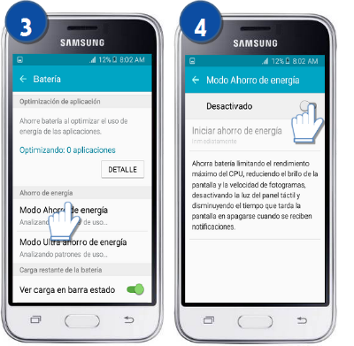 Galaxy J1 Prime - ¿Cómo activar modo ahorro de energía?
