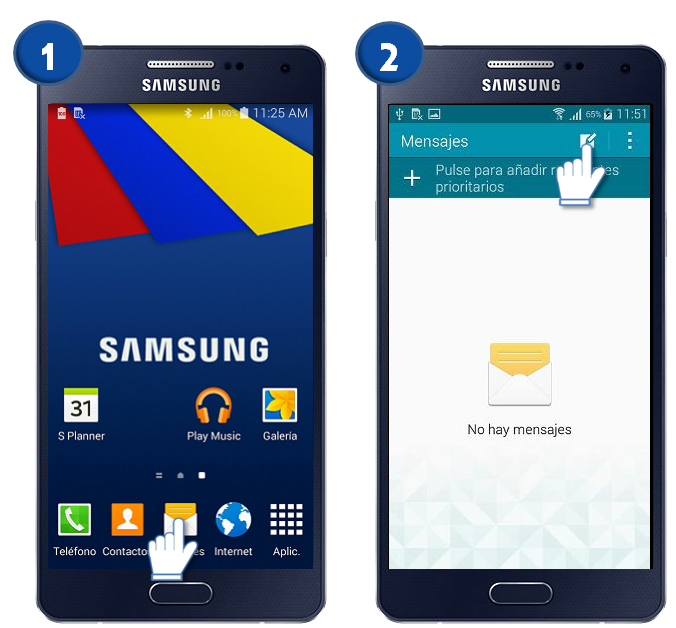 Galaxy A5 - ¿Cómo Programar el envío de un mensaje en una hora predeterminada?