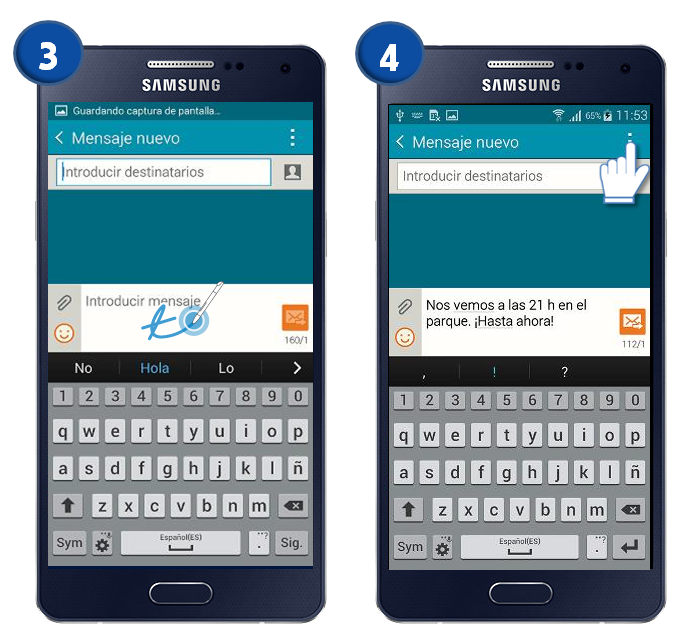 Galaxy A5 - ¿Cómo Programar el envío de un mensaje en una hora predeterminada?