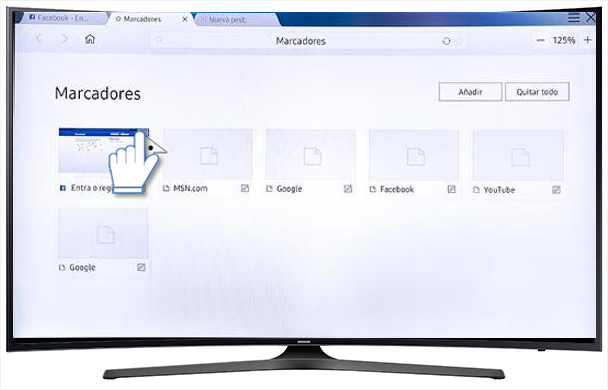 Smart TV/KU6500 - ¿Qué es y cómo quitar una página web de nuestra lista de marcadores?