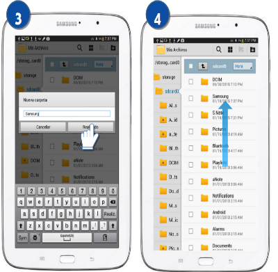 Galaxy Note (8.0, 3G) - ¿Cómo crear carpetas o directorios?