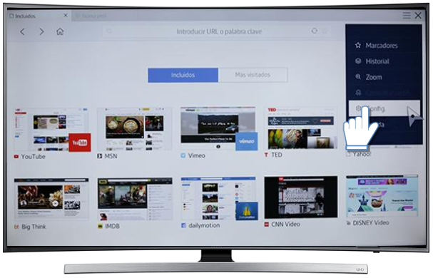 Smart TV Curvo/JU7500 - ¿Cómo bloquear una página web en el Explorador web?
