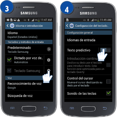Galaxy Ace3 - ¿Qué es y cómo activar el texto predictivo?