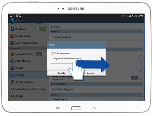 Samsung : Galaxy Tab 3 (10.1, 3G) - ¿Cómo ajustar el brillo de la pantalla?