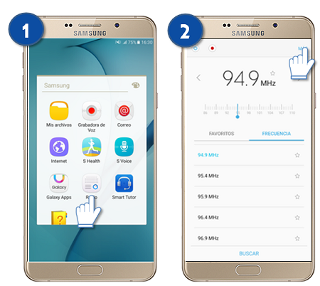 Galaxy A9 - ¿Cómo ver texto en las emisoras?
