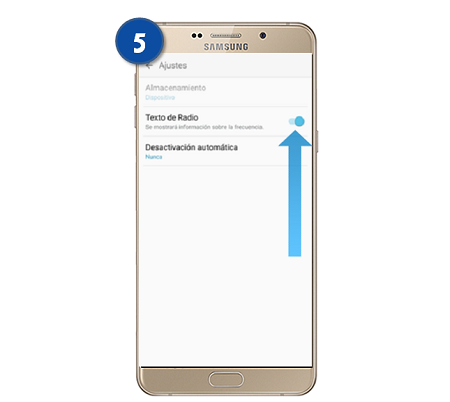 Galaxy A9 - ¿Cómo ver texto en las emisoras?