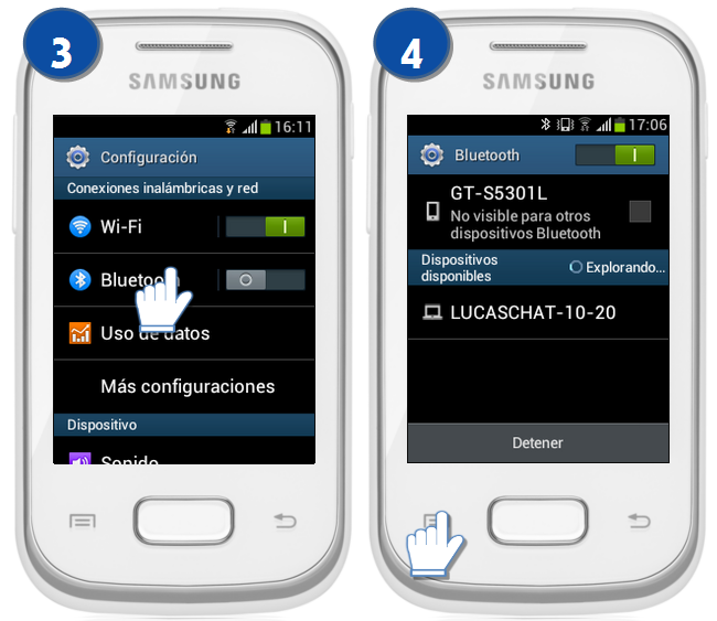 Galaxy Pocket - ¿Cómo establecer el tiempo de visibilidad del Bluetooth?
